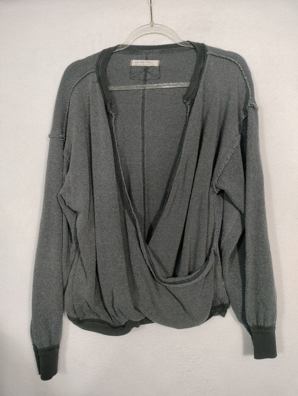 We The Free Dark Gray Wrap-Front Sweatshirt